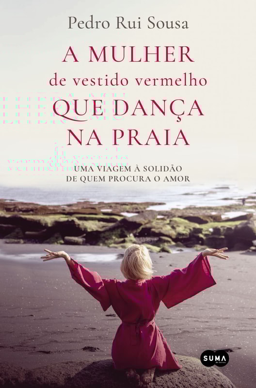 A mulher de vestido vermelho que dança na praia