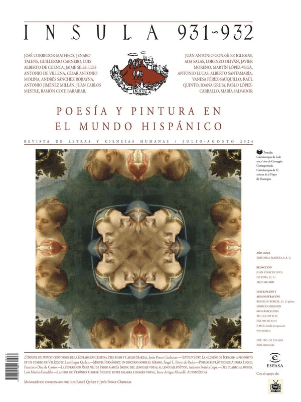 Poesía y pintura en el mundo hispánico (Ínsula n° 931-932, julio-agosto de 2024)