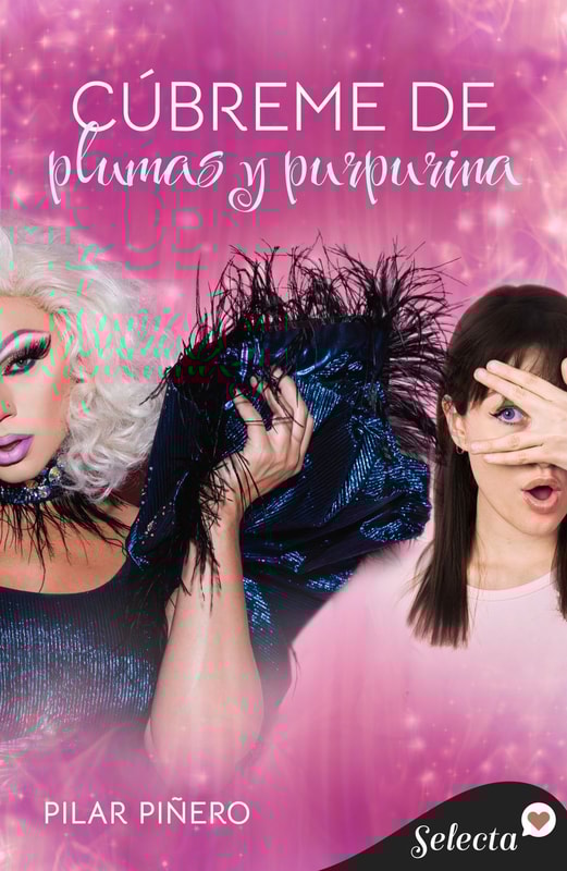 Cúbreme de plumas y purpurina
