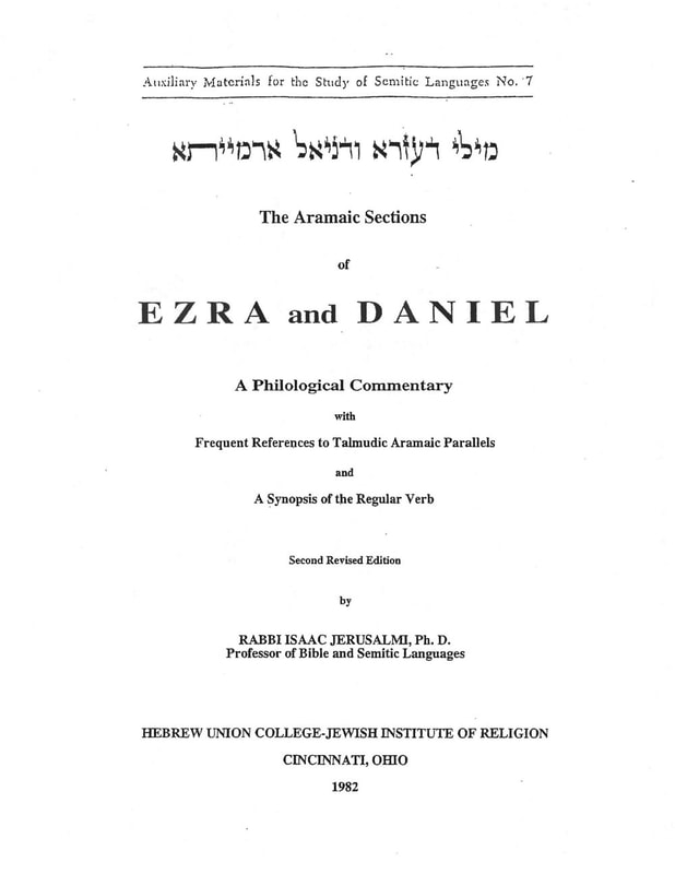 The Aramaic Sections of Ezra and Daniel