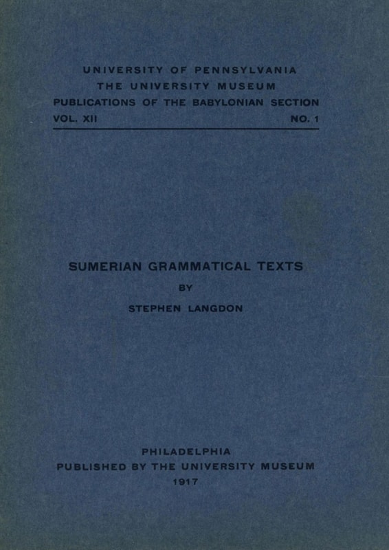 Sumerian Grammatical Texts