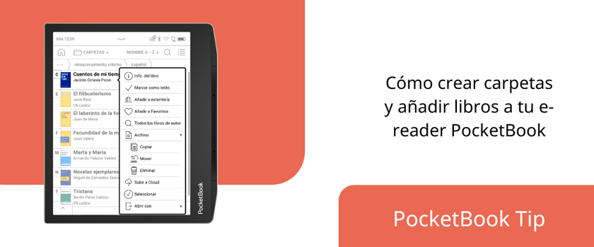 Cómo crear carpetas y añadir libros a tu e-reader PocketBook