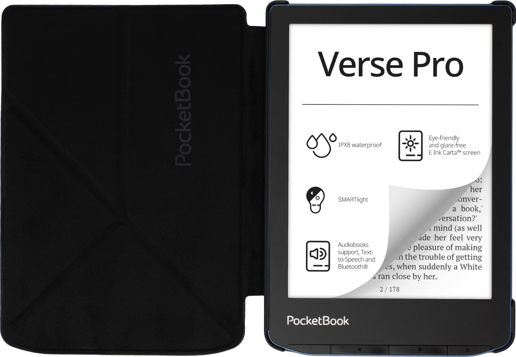 Funda 6" Origami negra para e-readers de la serie Verse
