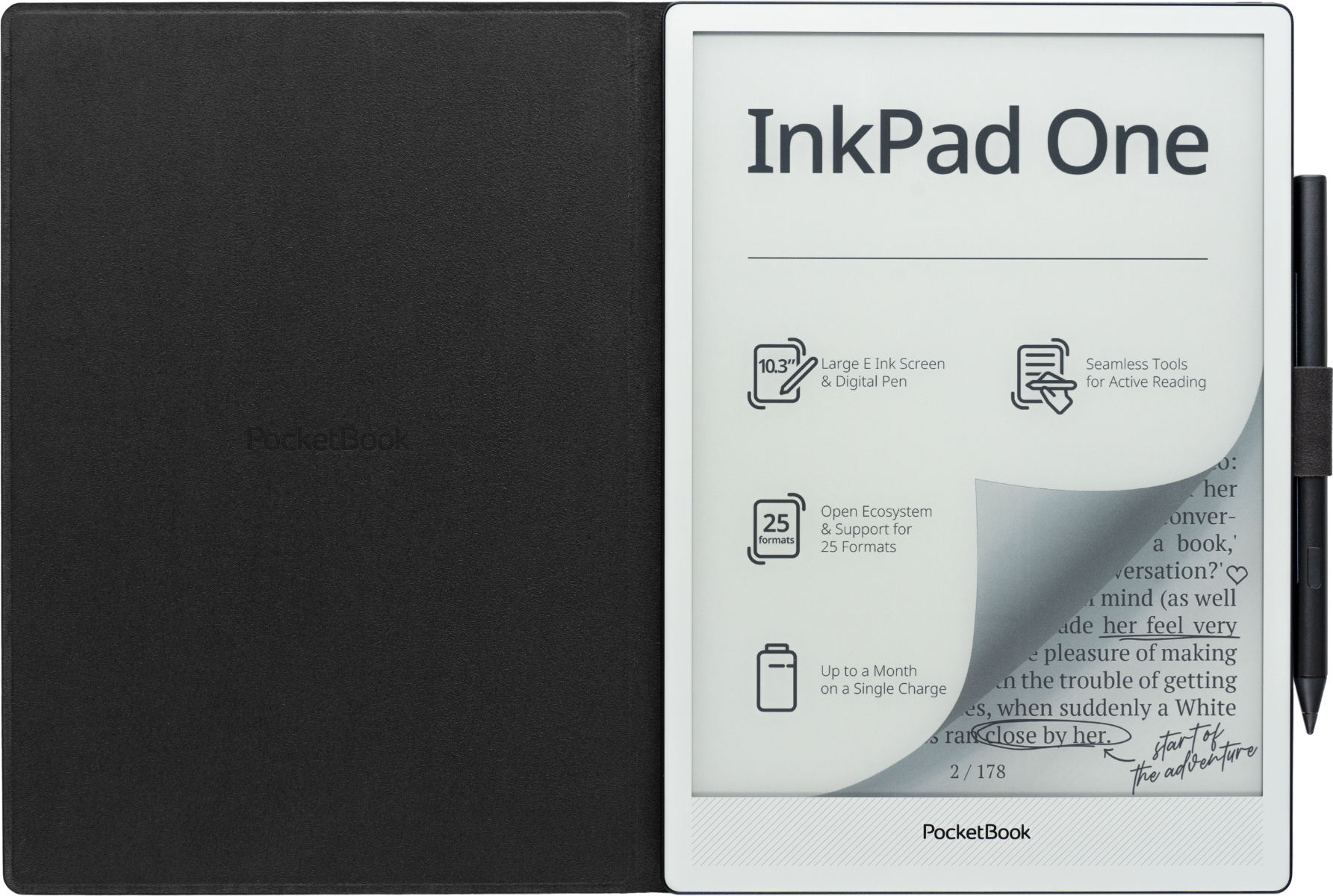 Funda 10,3'' Folio negra magnética para el InkPad One