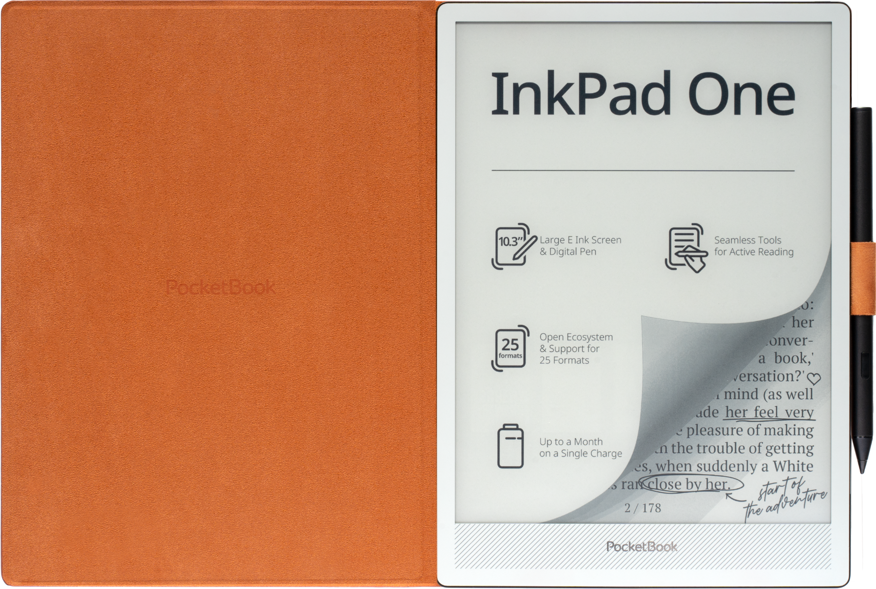 Funda 10,3'' Folio naranja magnética para el InkPad One