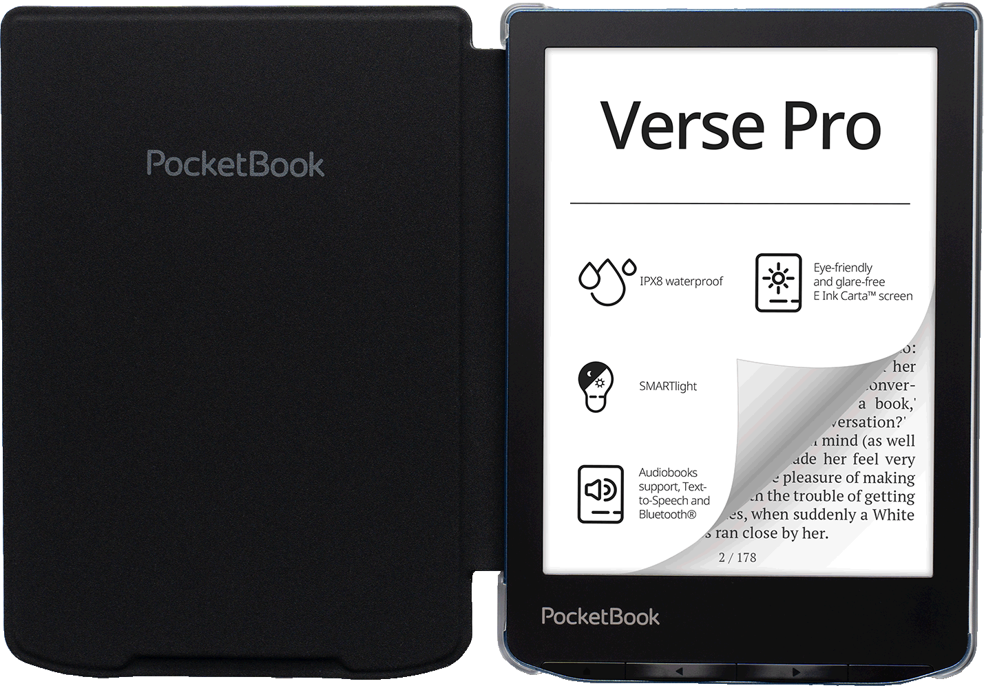 Funda 6" Shell negra con trasera transparente para e-readers de la serie Verse